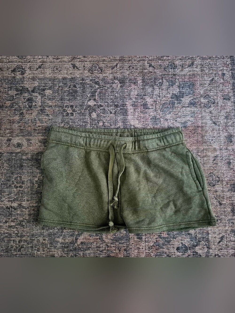 Free People Olive Green Drawstring Athletic Shorts